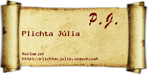 Plichta Júlia névjegykártya